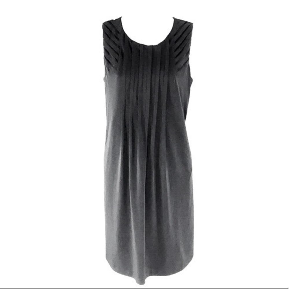 Calvin Klein black jersey tiered sleeveless dress H10